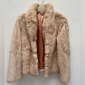 Cream Rabbit Fur Coat
